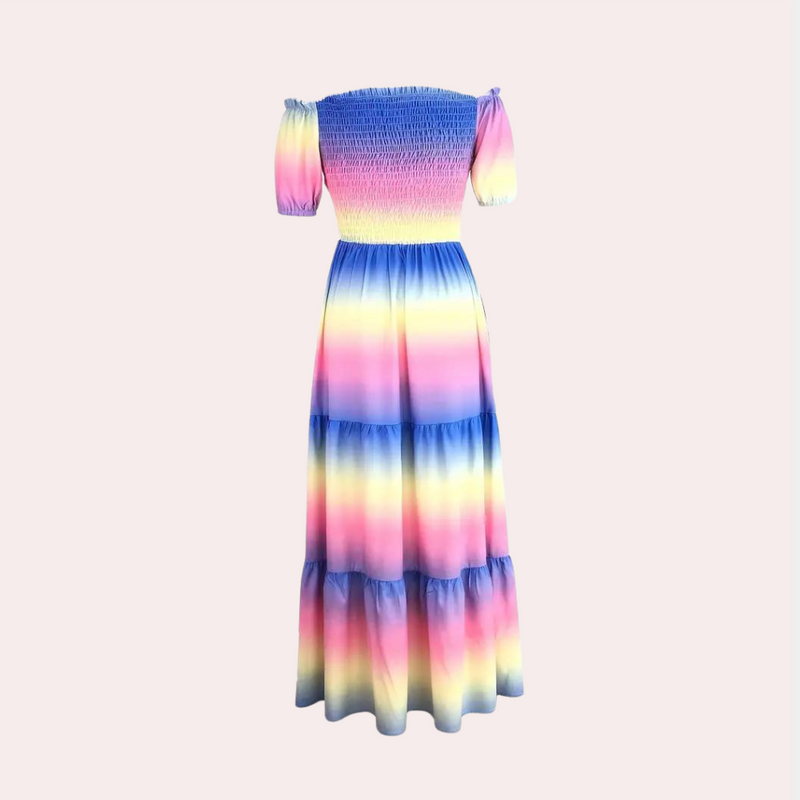 Schulterfreies, mehrlagiges Sommerkleid – Noémie