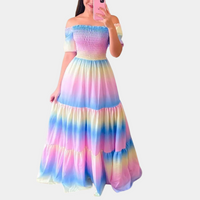 Schulterfreies, mehrlagiges Sommerkleid – Noémie