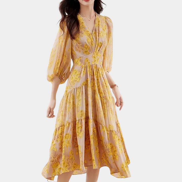 Summer Floral Dress with Stretch Fabric – Maëlle