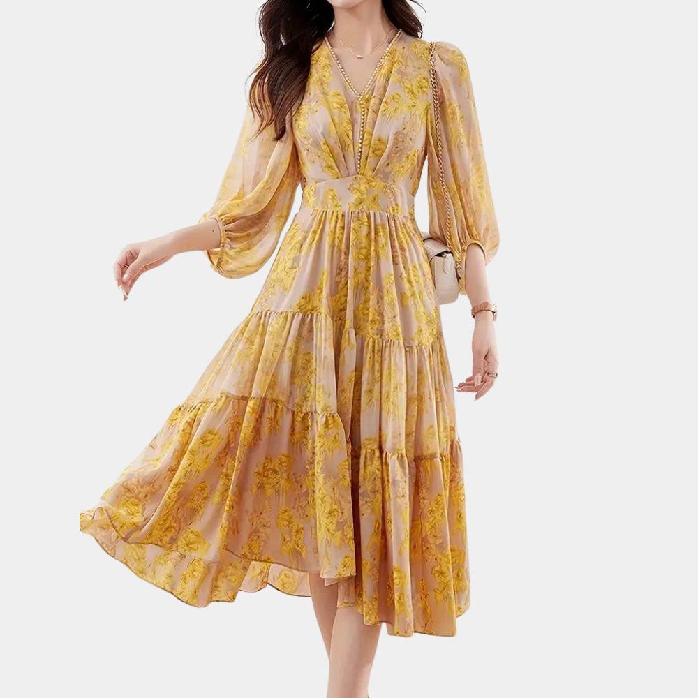 Summer Floral Dress with Stretch Fabric – Maëlle