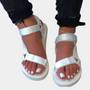 Colorblock-Damensandalen mit Komfortsohle – Chloé