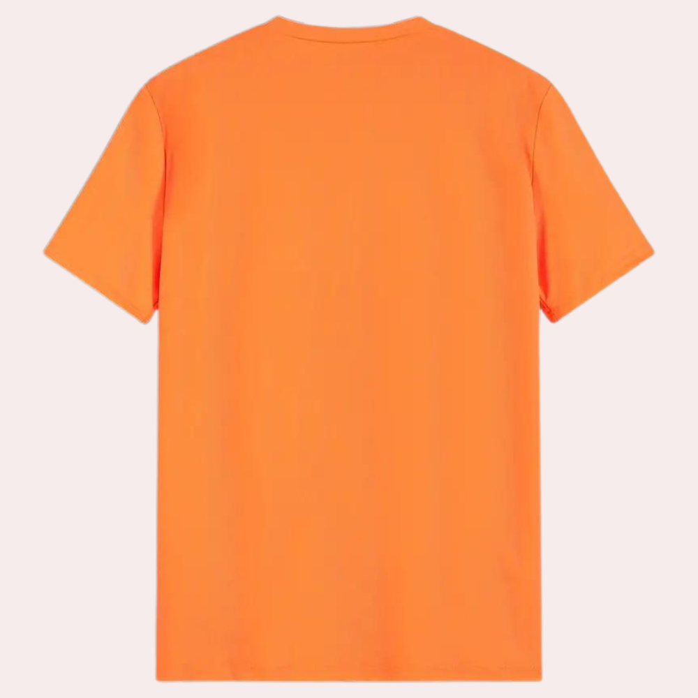 Orange Men's T-Shirt With Round Neck – Jaron