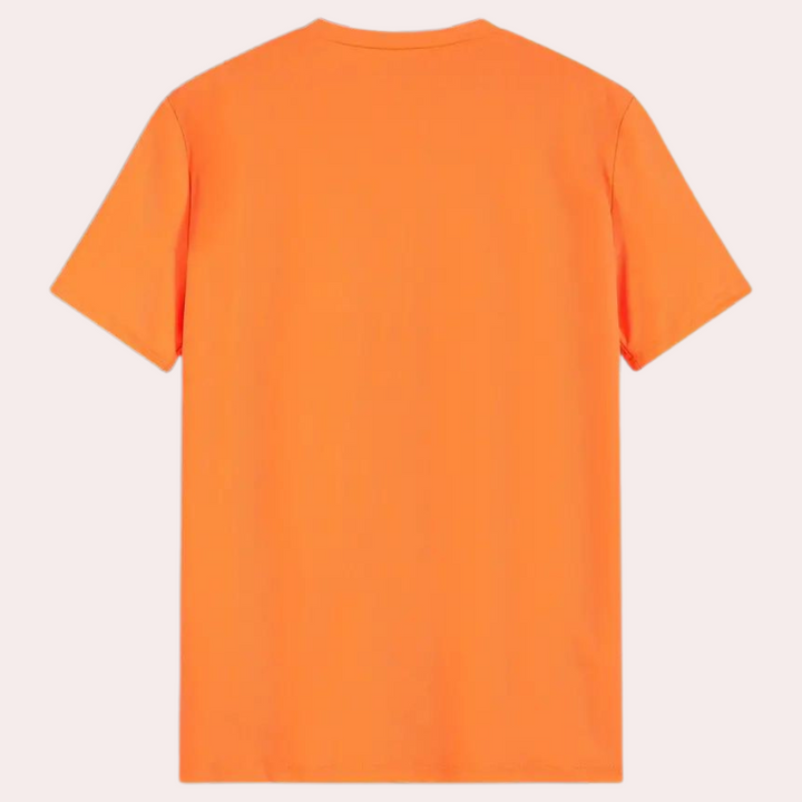 Orange Men's T-Shirt With Round Neck – Jaron
