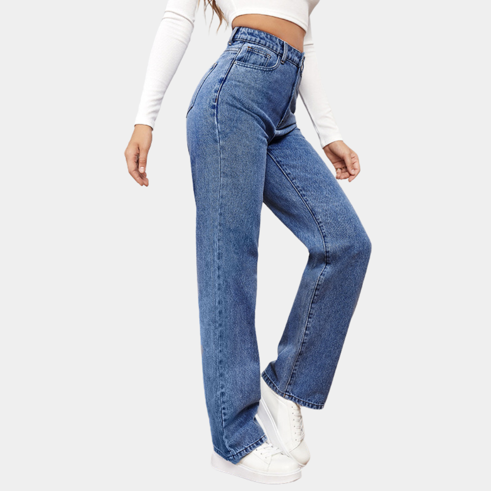 High Waist Baggy Dames Jeans – Elara