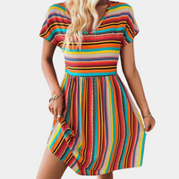 Gestreiftes Sommerkleid aus weichem Stoff – Linae