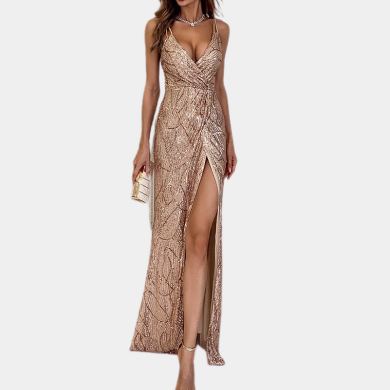 Stilvolles langes Pailletten-Kleid - Aurora