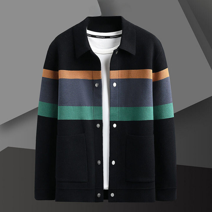 Men's Vest with Button Closure and Stripes – Enzo