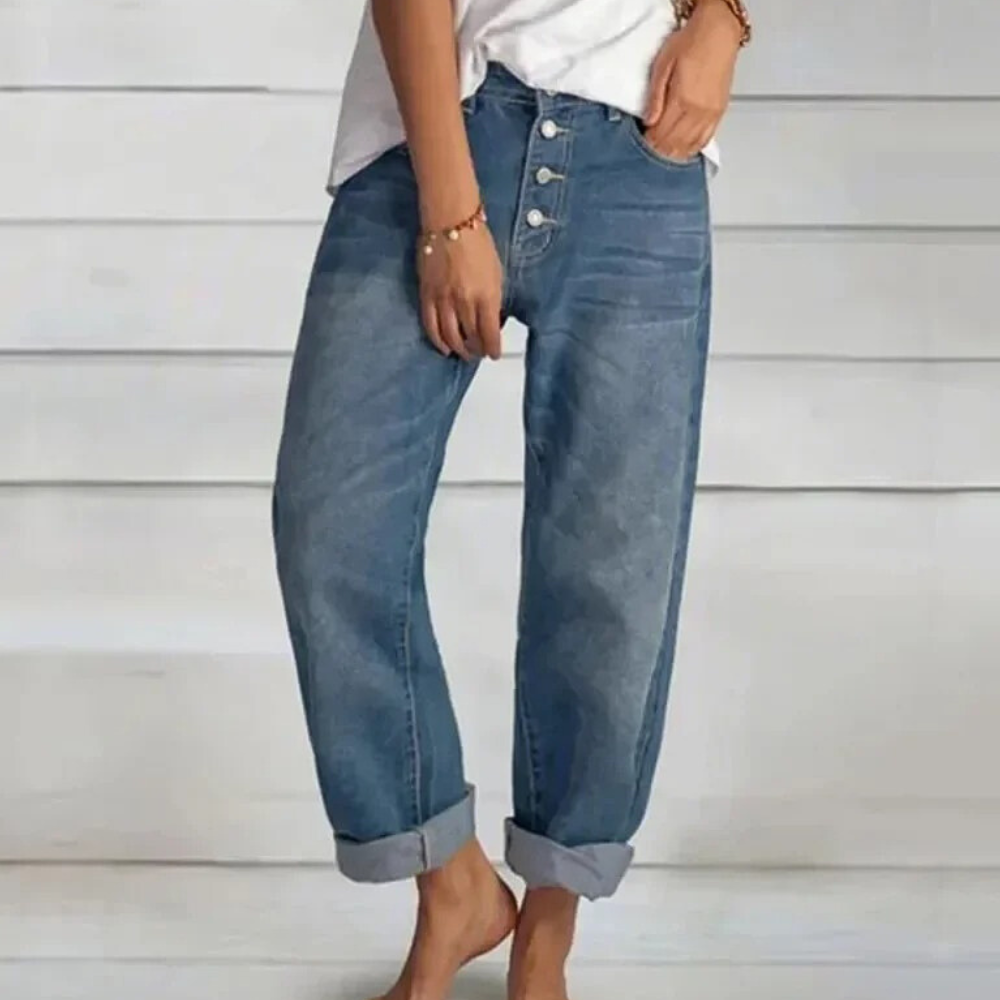 Modische High-Waist-Jeans für Damen - Elvira