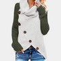 Trendiger Damenpullover mit Einzigartigem Asymmetrischem Knopfdetail - Faye