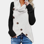 Trendiger Damenpullover mit Einzigartigem Asymmetrischem Knopfdetail - Faye