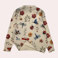 Fröhlicher Damenpullover mit Blumenmuster - Fleur