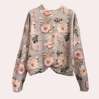 Fröhlicher Damenpullover mit Blumenmuster - Fleur