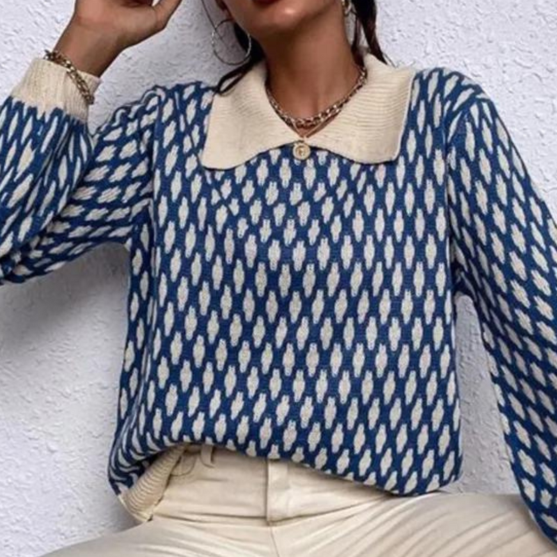 Gebreide Damestrui met Kraag – Solveig