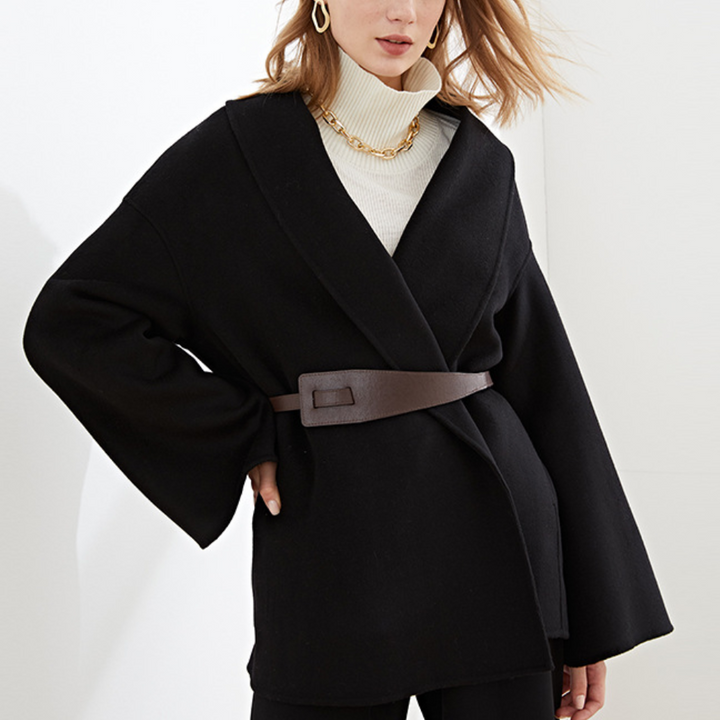 Wool Women's Coat with Belt – Elvira