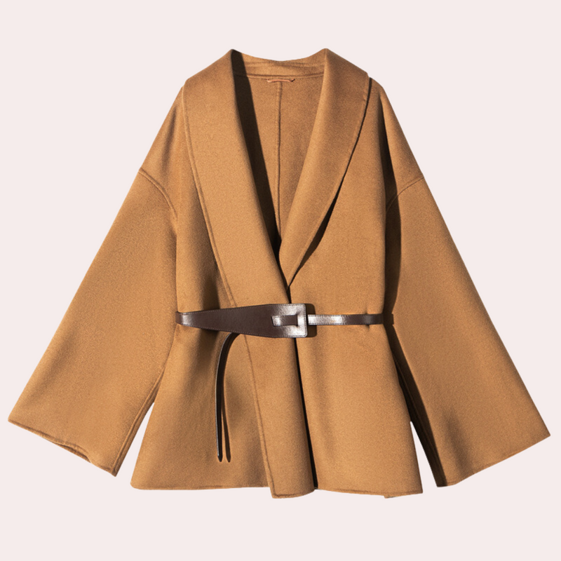 Wool Women's Coat with Belt – Elvira