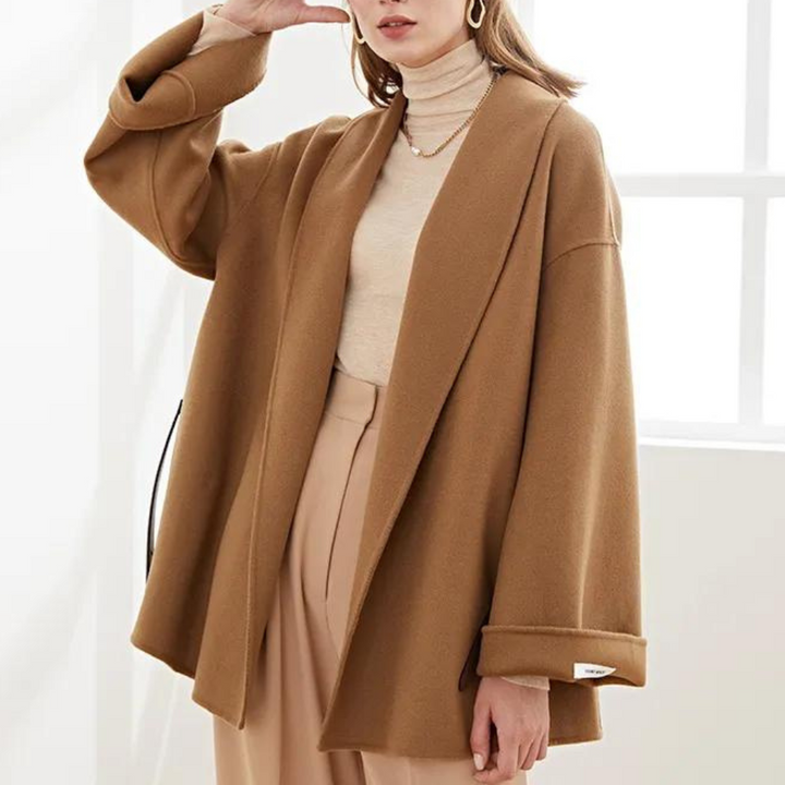 Wool Women's Coat with Belt – Elvira