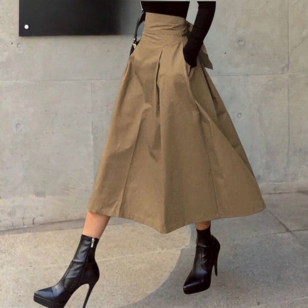 High-Waist Rok met Strikdetail - Elina