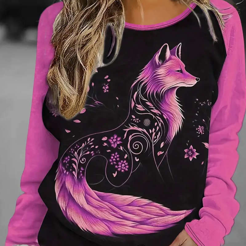 Women's Sweatshirt with Fox Print – Nora