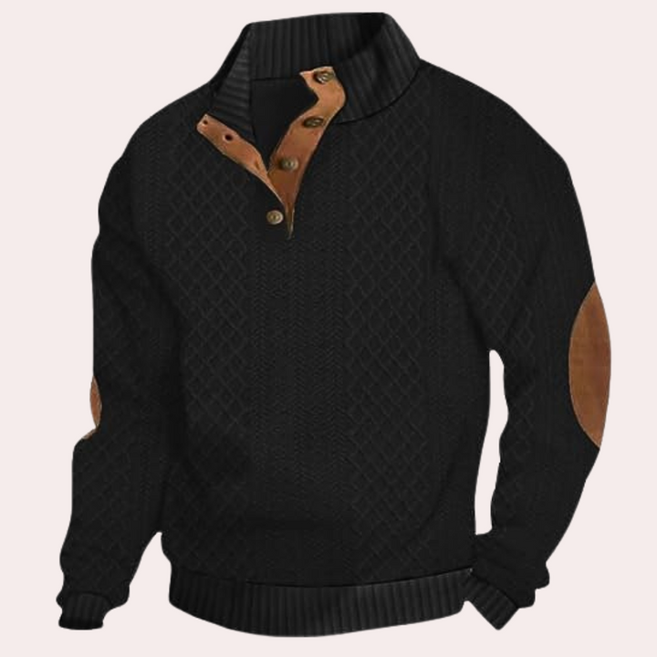 Dany - Warmer lässiger Herrenpullover mit Knopfleiste