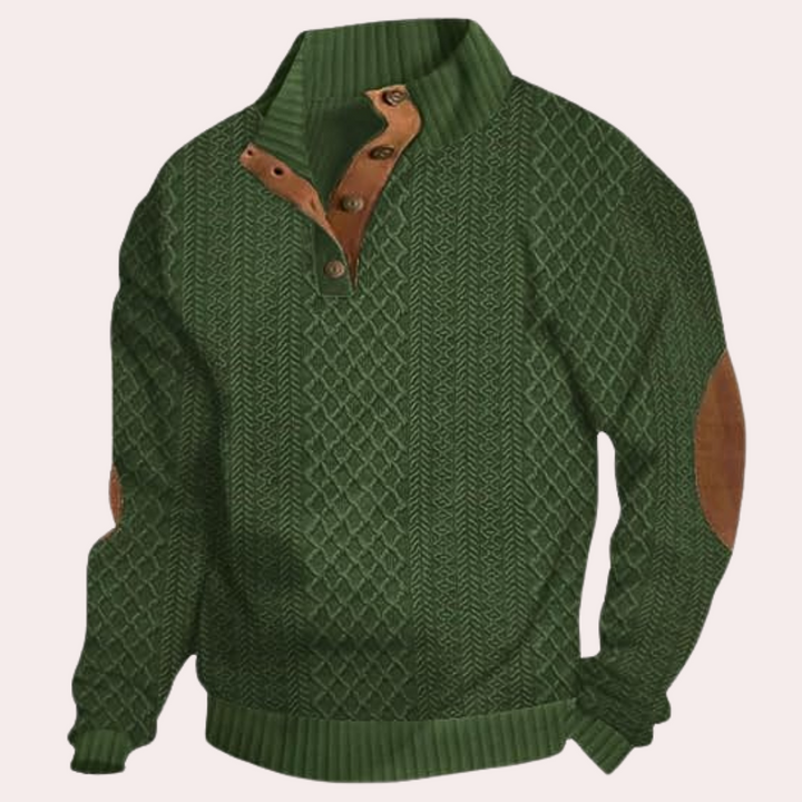 Dany - Warmer lässiger Herrenpullover mit Knopfleiste