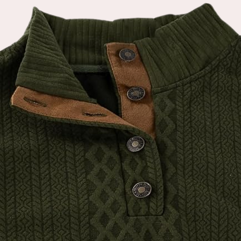 Dany - Warmer lässiger Herrenpullover mit Knopfleiste