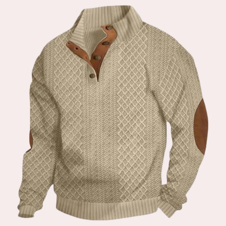 Dany - Warmer lässiger Herrenpullover mit Knopfleiste