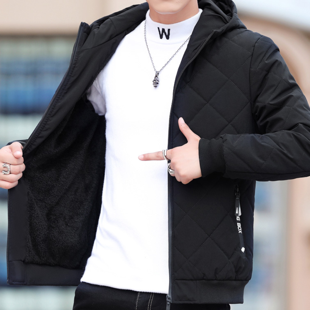 Gepolsterte Herrenjacke mit Kapuze – Dario
