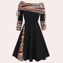 Stilvolles A-Linien-Kleid mit Akzentdruck - Elara