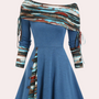 Stilvolles A-Linien-Kleid mit Akzentdruck - Elara