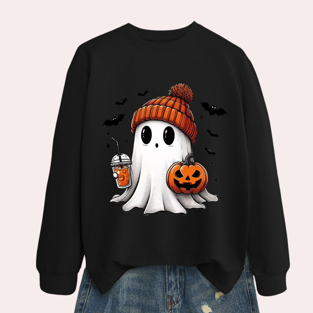 Dames Halloween Sweatshirt met Spookprint – Liora
