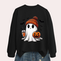 Damen Halloween Sweatshirt mit Geisterprint – Liora