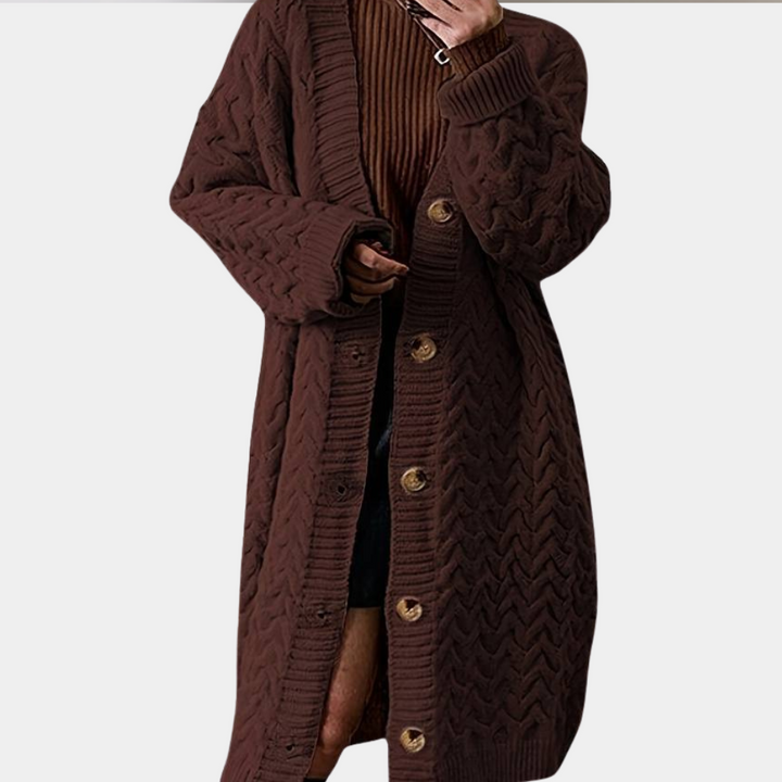 Oversized Lang Gebreid Damesvest - Noémie