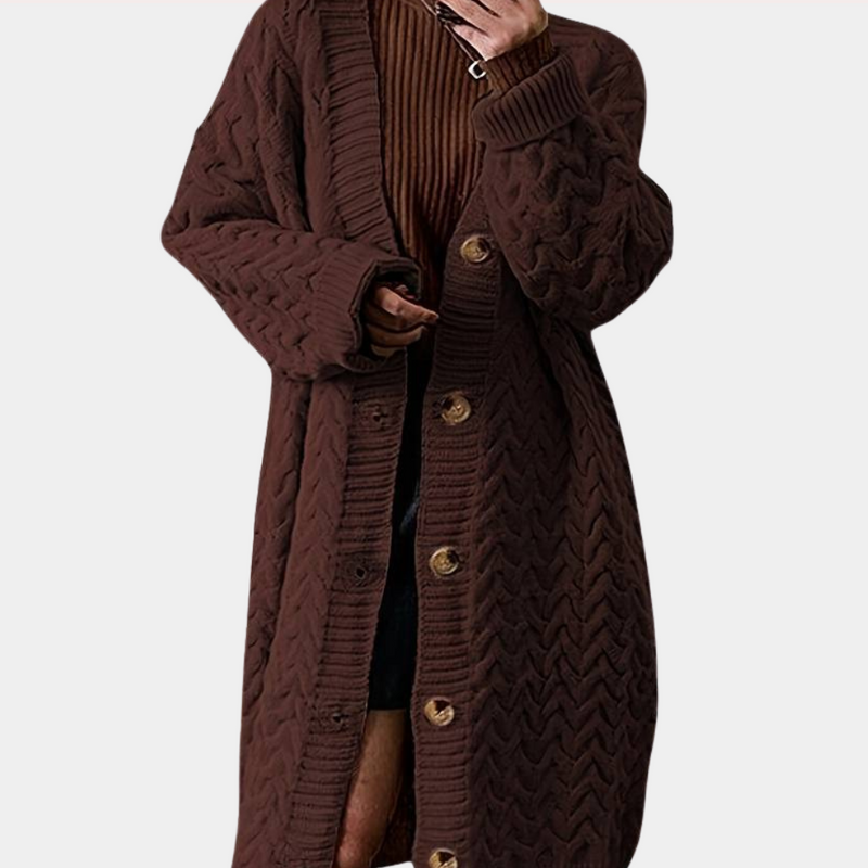 Oversized Lang Gebreid Damesvest - Noémie