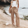 Luftige Damen-Leinenhose mit weitem Bein – Liv