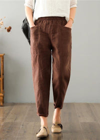 Damen-Sommerhose aus Leinen-Baumwoll-Mischung mit elastischem Bund – Clara