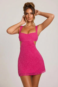 Embellished Cut-Out Mini Dress 6