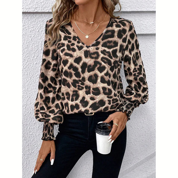 Modische Damenbluse mit Leopardenmuster – Seraphina