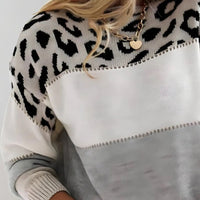 Warmer Damenpullover mit Leopardenmuster - Sienna