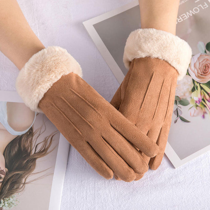 Caitlyn Samt Lederhandschuhe | Praktisch & Stilvoll
