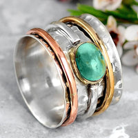 Vintage Türkisring mit Silber und Gold - Amira