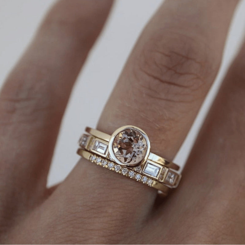 Vintage Goldring mit Zirkonia - Celine