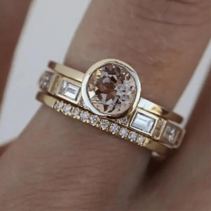 Vintage Goldring mit Kristallen - Eliana
