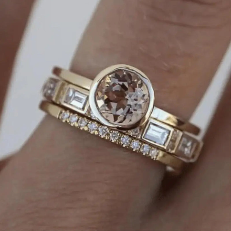 Vintage Goldring mit Kristallen - Eliana