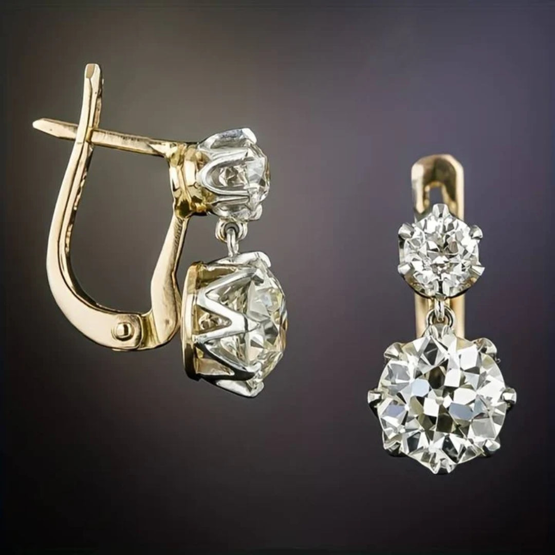 Goldene Zirkonia-Ohrringe - Selene