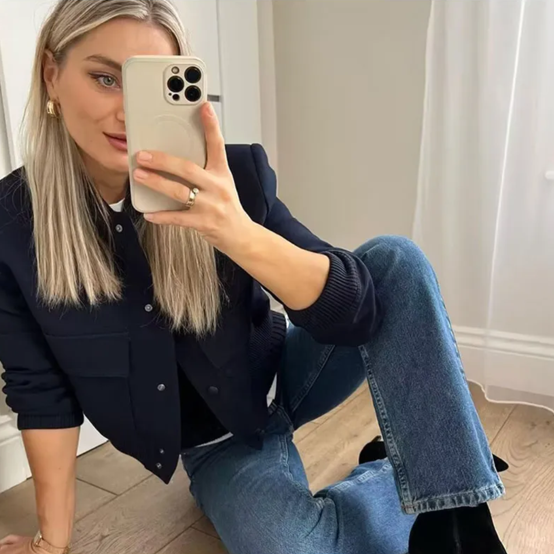 Crystal Cropped Varsity Jacke | Stilvoll & lässig