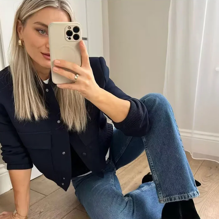 Crystal Cropped Varsity Jacke | Stilvoll & lässig