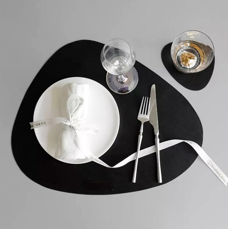 Wasserfeste Leder-Tischsets Set - Tablevo