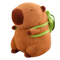 Süßes Capybara-Kuscheltier mit Schildkröten-Rucksack - CapyBuddy