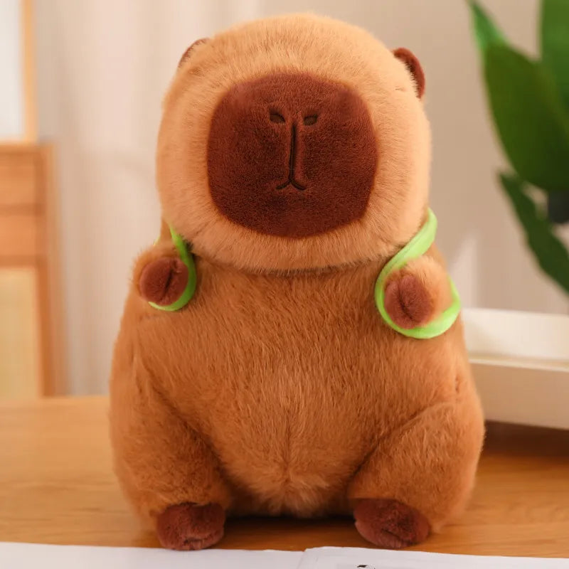 Süßes Capybara-Kuscheltier mit Schildkröten-Rucksack - CapyBuddy