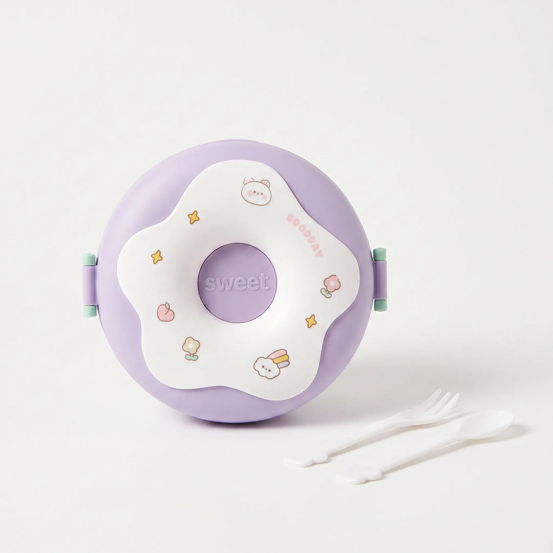Cartoon Doughnut Shaped Compartment Lunch Box - Snacklet